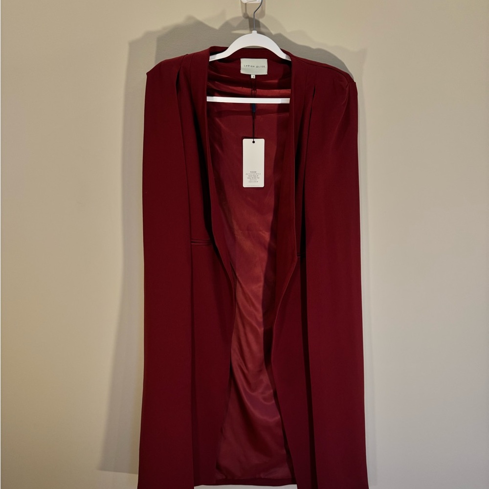 NWT Lavish Alice Deep Red - On A Fly Cape Coat
